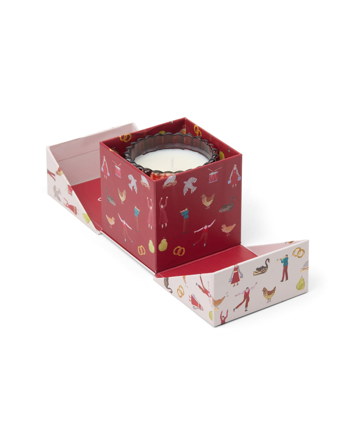 Paddywax Riffelglas Winter Berry, Rot: Duftkerze in aufgefalteter Geschenkbox
