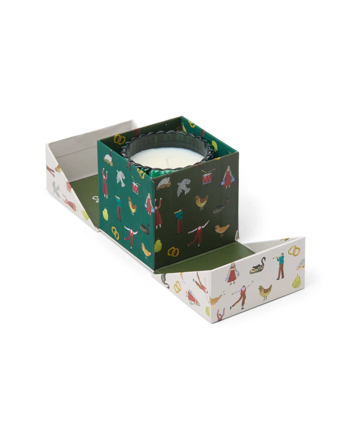 Paddywax Riffelglas Balsam Fir, Grün: Duftkerze in aufgefalteter Geschenkbox