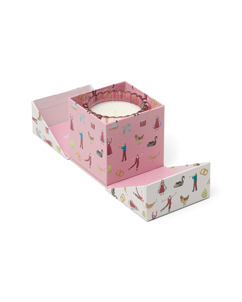 Paddywax Riffelglas Pink Peppermint, Pink: Duftkerze in aufgefalteter Geschenkbox