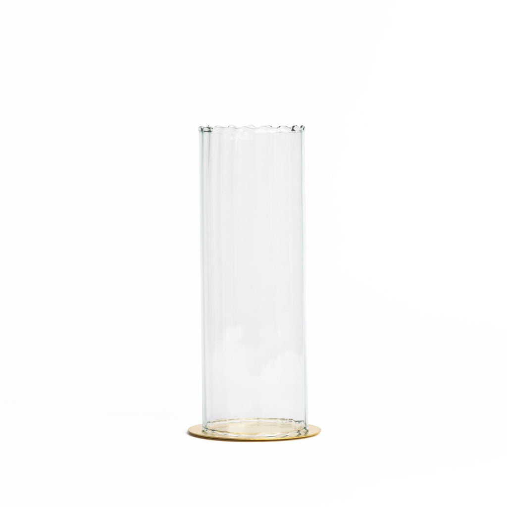 Kerzenglas COSMIQUE MIDI (H 28cm) mit Messing-Unterteller