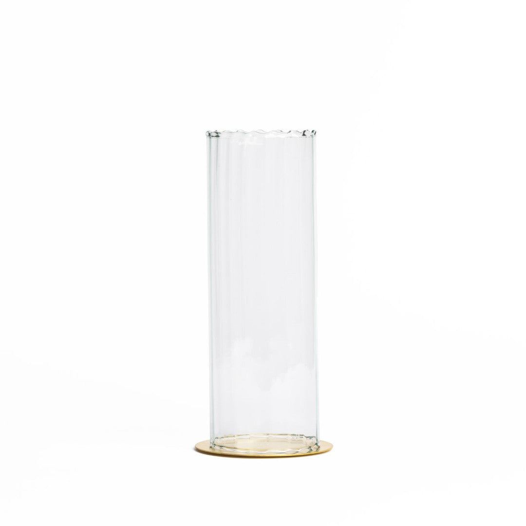 Kerzenglas COSMIQUE MIDI (H 28cm) mit Messing-Unterteller