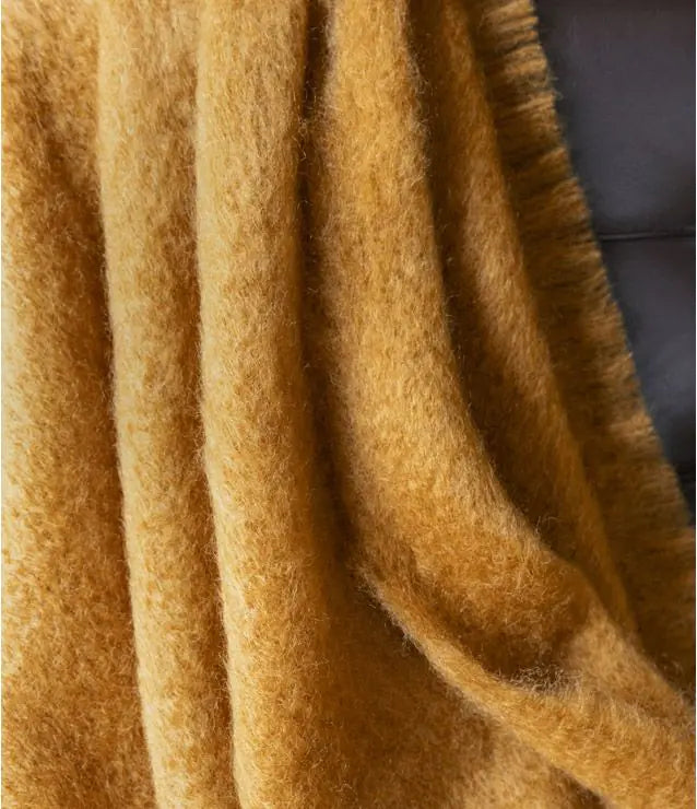 MOHAIR Decke GOLDEN UNI - ein Traum - made in France