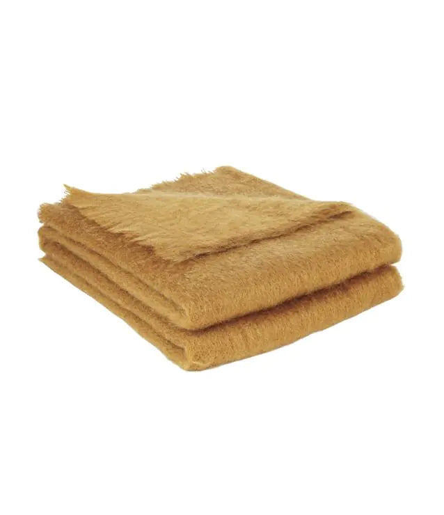 MOHAIR Decke GOLDEN UNI - ein Traum - made in France