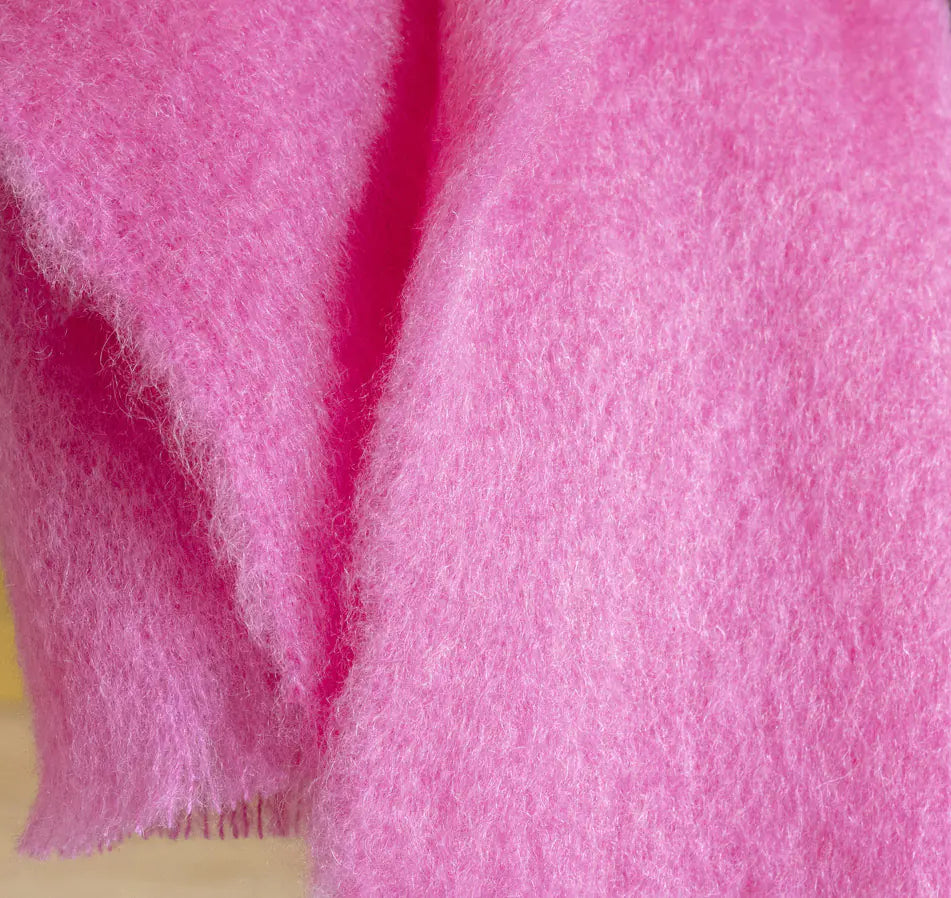 MOHAIR Decke PINK - ein Traum - made in France