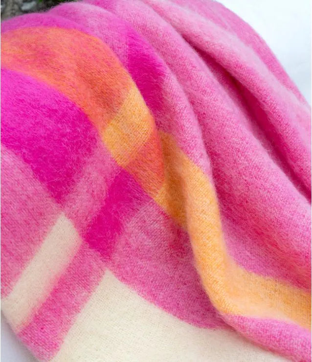 MOHAIR Decke PINK - ein Traum - made in France