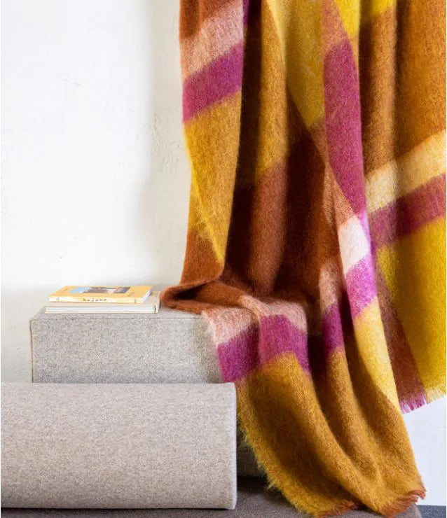 Mohair-Plaid Carreaux Colline – Detailansicht 1