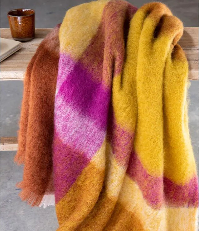 Mohair-Plaid Carreaux Colline – Detailansicht 2