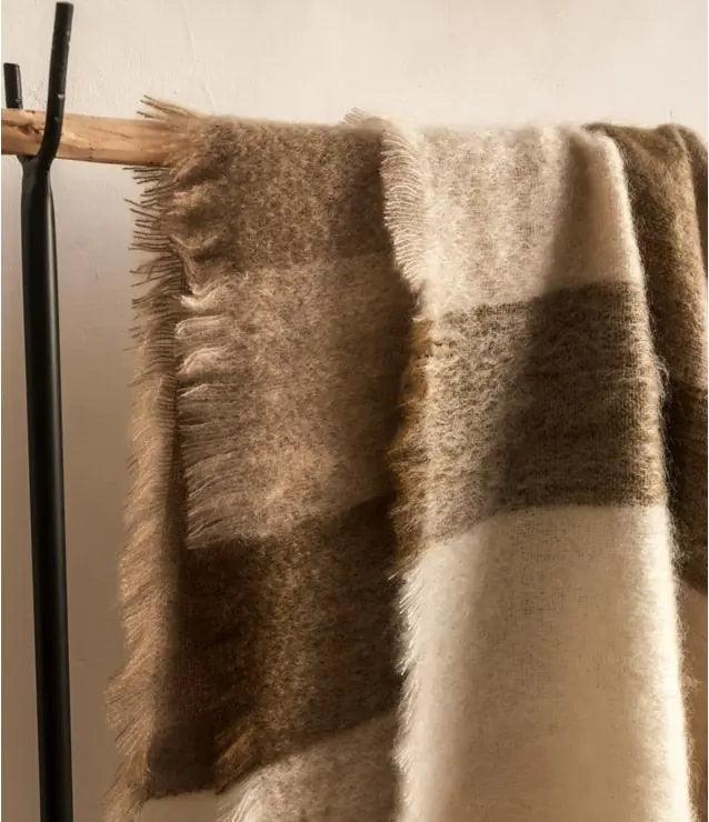 Mohair-Plaid Carreaux Pyrenees – Detailansicht 1