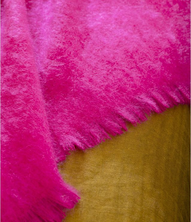 Mohair-Plaid Fuchsia – Detail