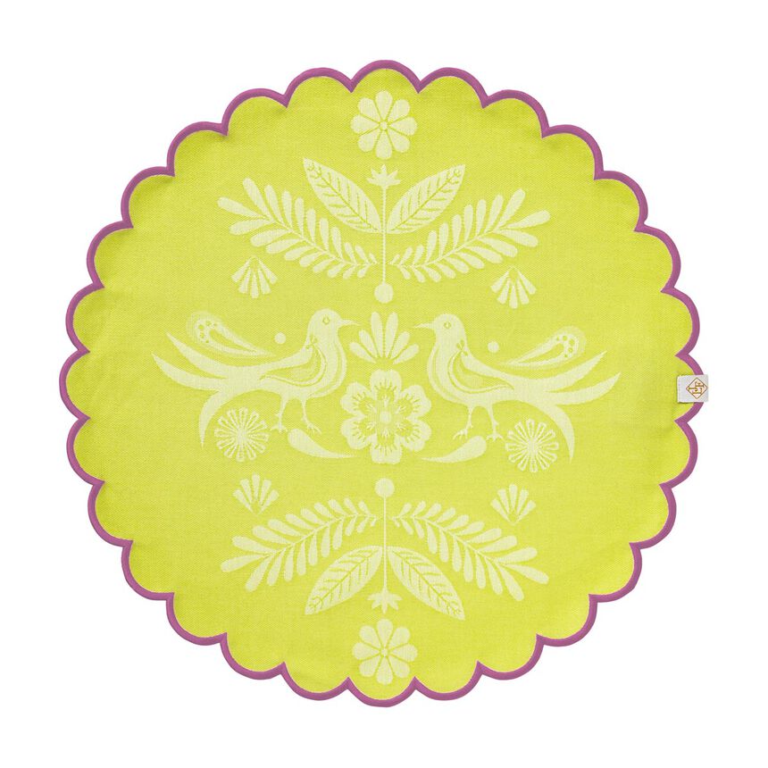 Jacquard Français Rundes Tischset „Rivière“ - Vibrant yellow