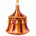Weihnachtsanhänger Zirkuszelt – Gold & Beerentöne – Produktansicht
