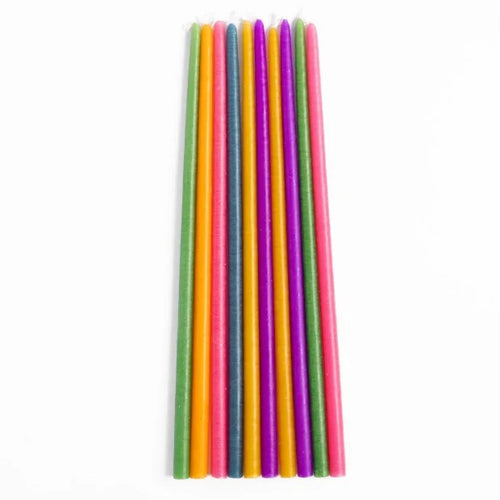 Zehn feine Kerzen Holi – Multicolor