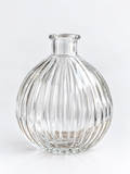 Bauchige Vase mit Rillen – Klar – Produktansicht