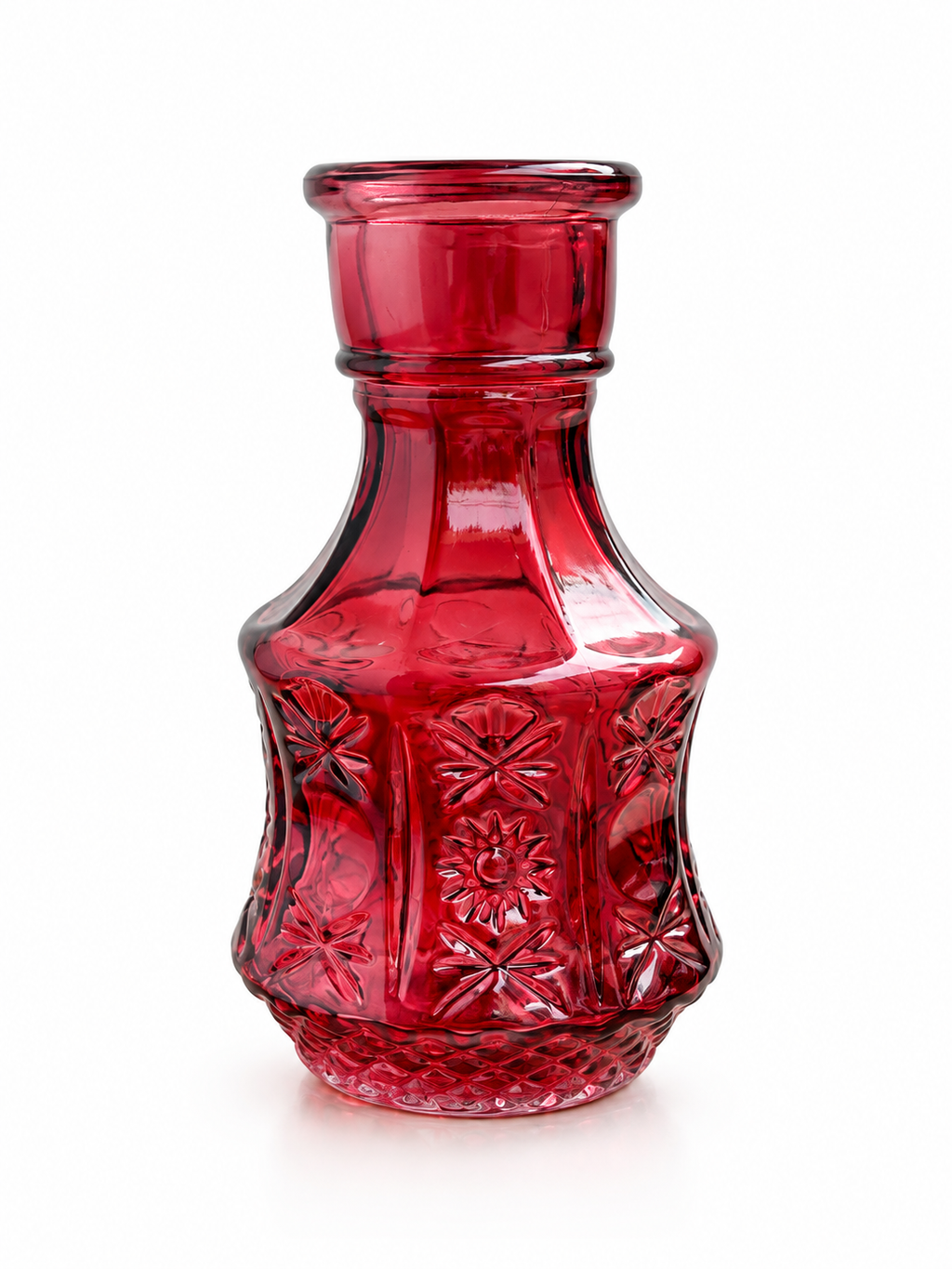 Reliefvase in Flaschenform – Rot – Produktansicht