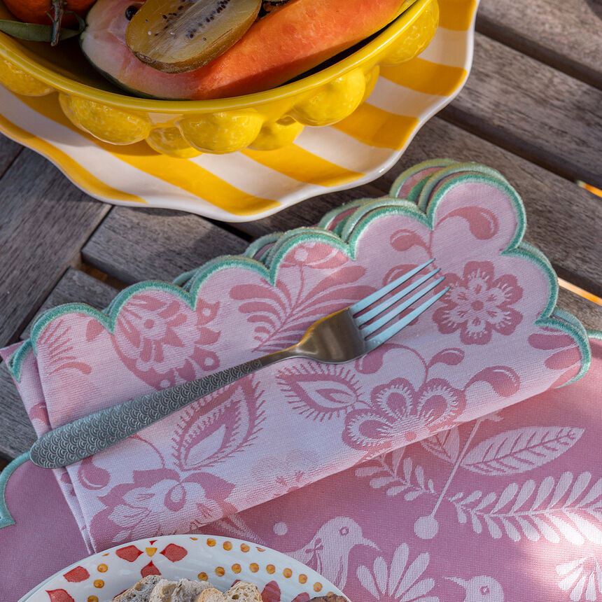 Jacquard Français Serviette „Fête“ Rosé