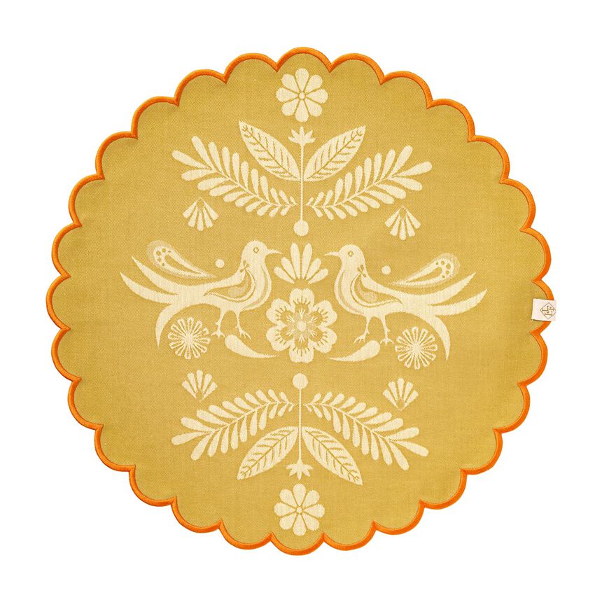 Jacquard Français Rundes Tischset „Rivière“ - Soleil