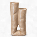 Skulpturale Doppelvase in Rosé-Beige – freigestellte Ansicht