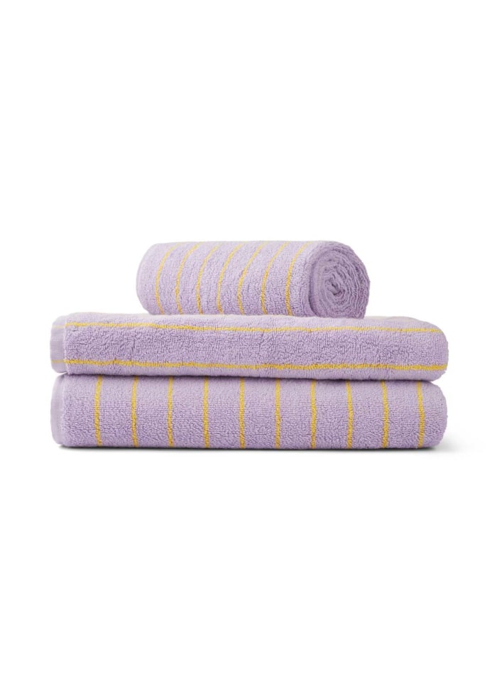 Frotté BADE-/ SAUNA HANDTUCH DELUXE ♡ Lavender/ Neongelb 100x150 cm