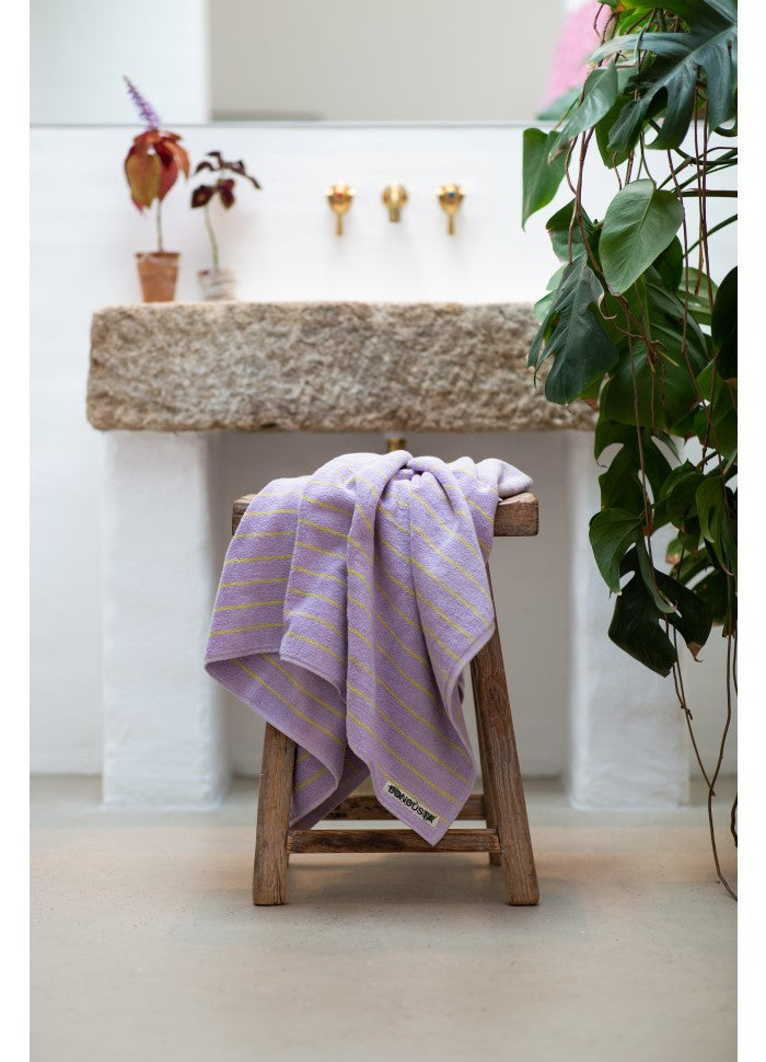 Frotté BADE-/ SAUNA HANDTUCH DELUXE ♡ Lavender/ Neongelb 100x150 cm